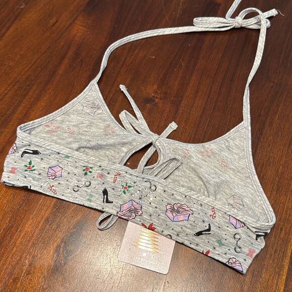 Savage X Fenty Grey Holiday Christmas Bralette Women’s US Small - Picture 3 of 6